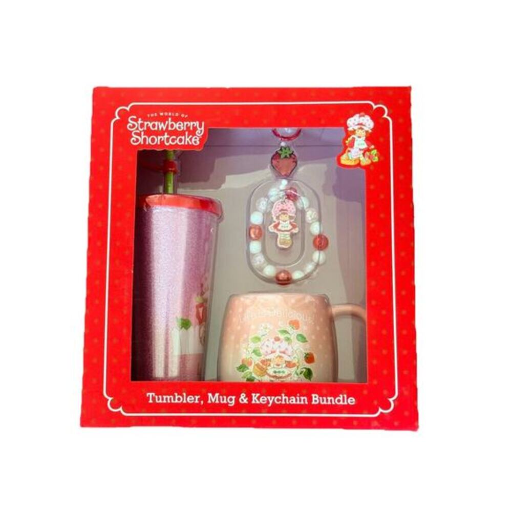 New STRAWBERRY SHORTCAKE Tumbler, Mug‎ & Keychain Bundle Gift Set - Full Size